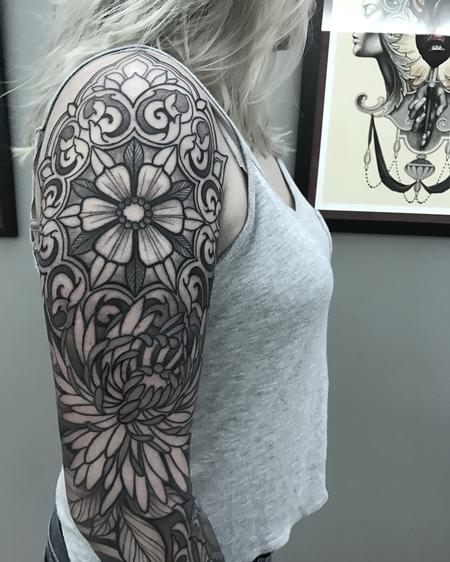 Tattoos - Ornamental floral sleeve - 125623